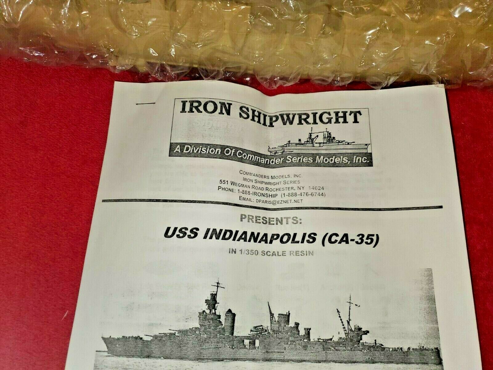 Iron Shipwrights 4-093:uss Indianapolis Ca-35 Heavy Cruiser 1/350th Scale Resin
