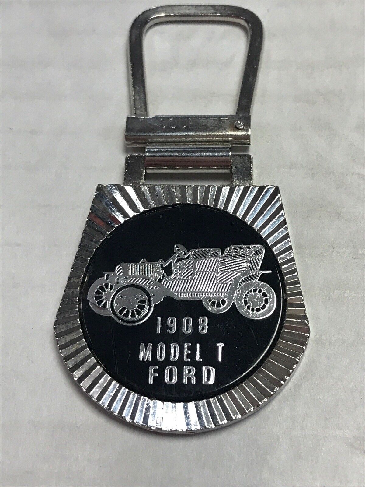Vintage Metal Key Chain Fob  Witherspoon Motor Co. 1908 Model T Ford