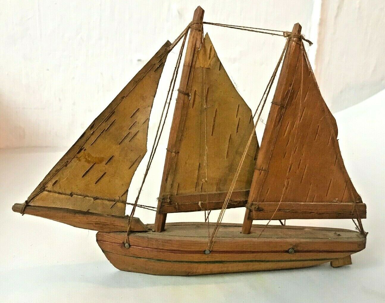 Handmade Wood Miniature  Masts Sailboat - Delicate Wood Sails - Toy