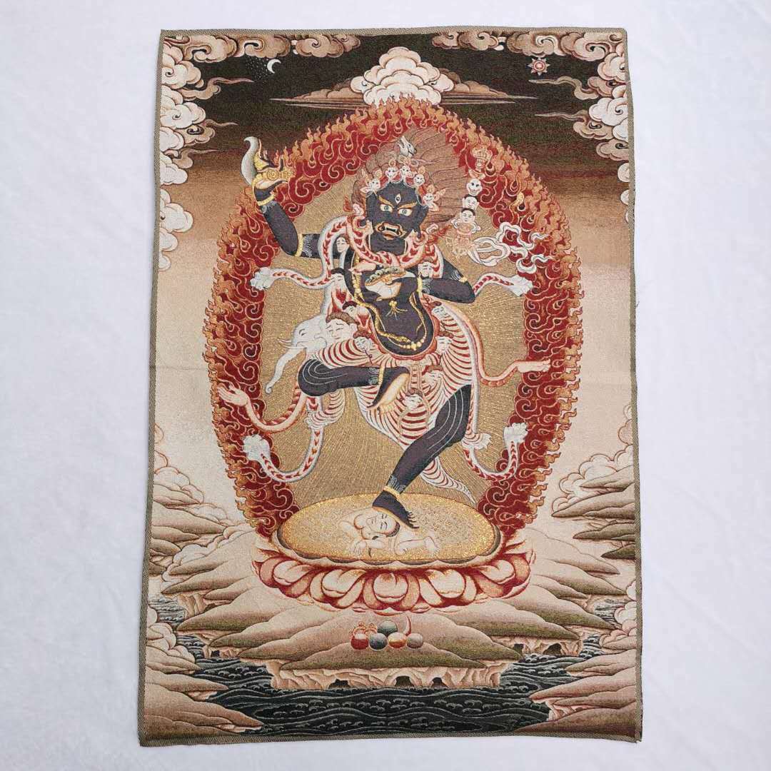 36" Tibet Tibetan Cloth Silk Rulai Tara Troma Nagmo Goddess Tangka Thangka Mural