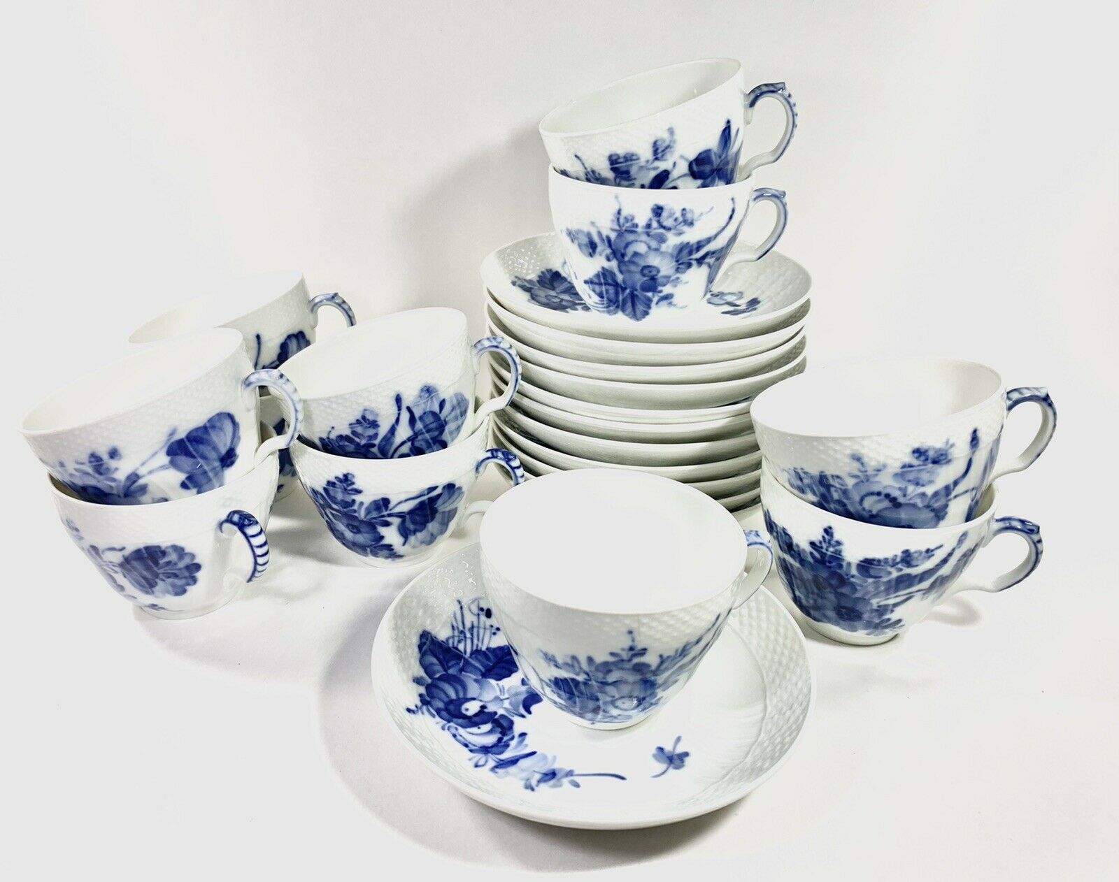 11x Royal Copenhagen Blue Flower1549 Coffee Cup And Saucer Scandinavian Design