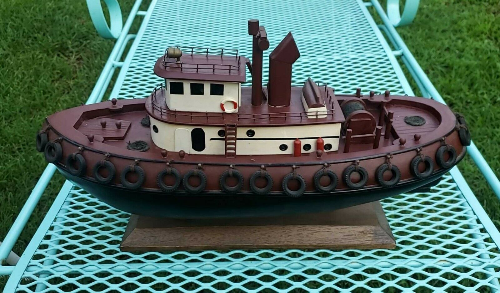 18" Encore Creations Model Harbor Tugboat - Folk Art - Wood -