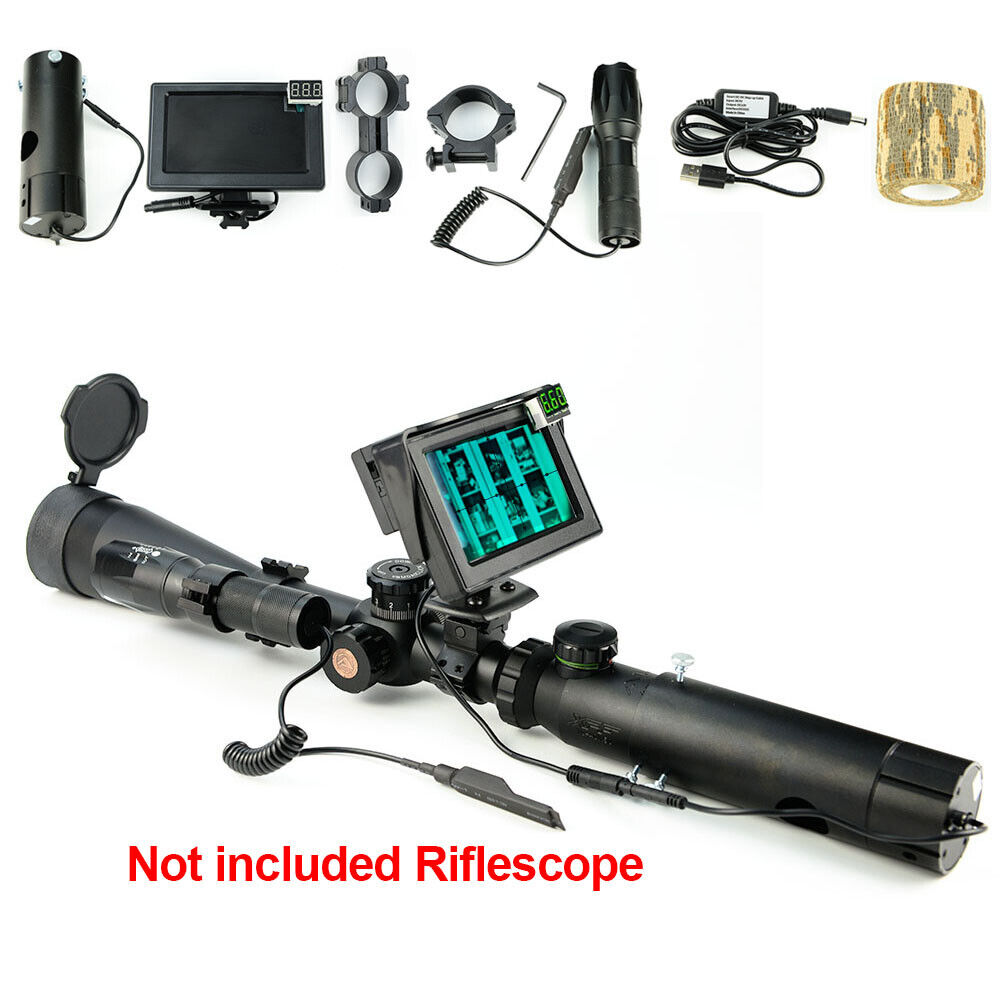 Day&night Riflescope Add On Diy Night Vision Scope W/4.3＂green Screen